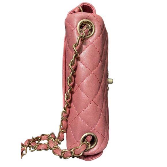 RARE Authentic CHANEL Lambskin Quilted Precious Jewel Mini Flap Bag Pink - Picture 9 of 16
